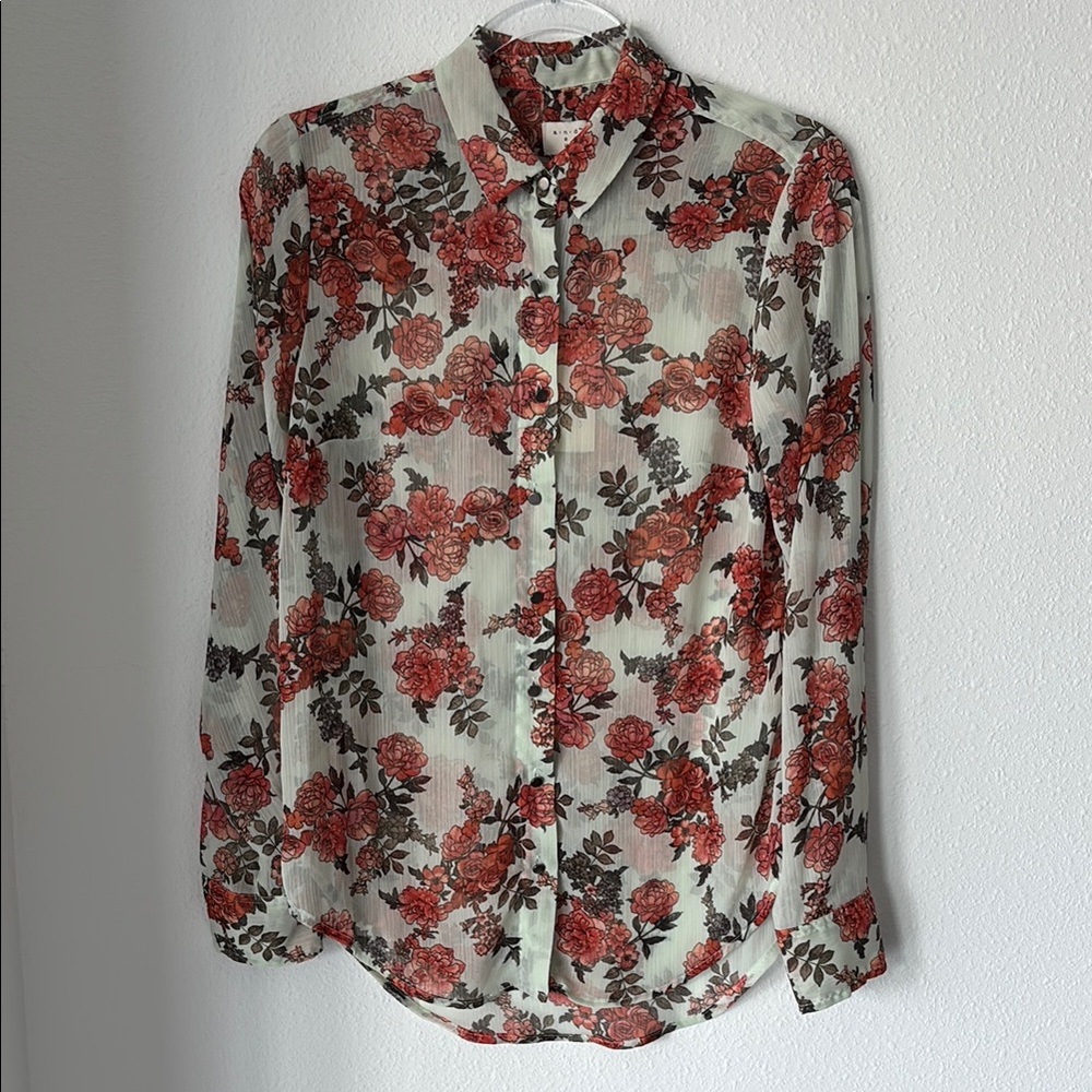 A New A Day Floral Button Down Top